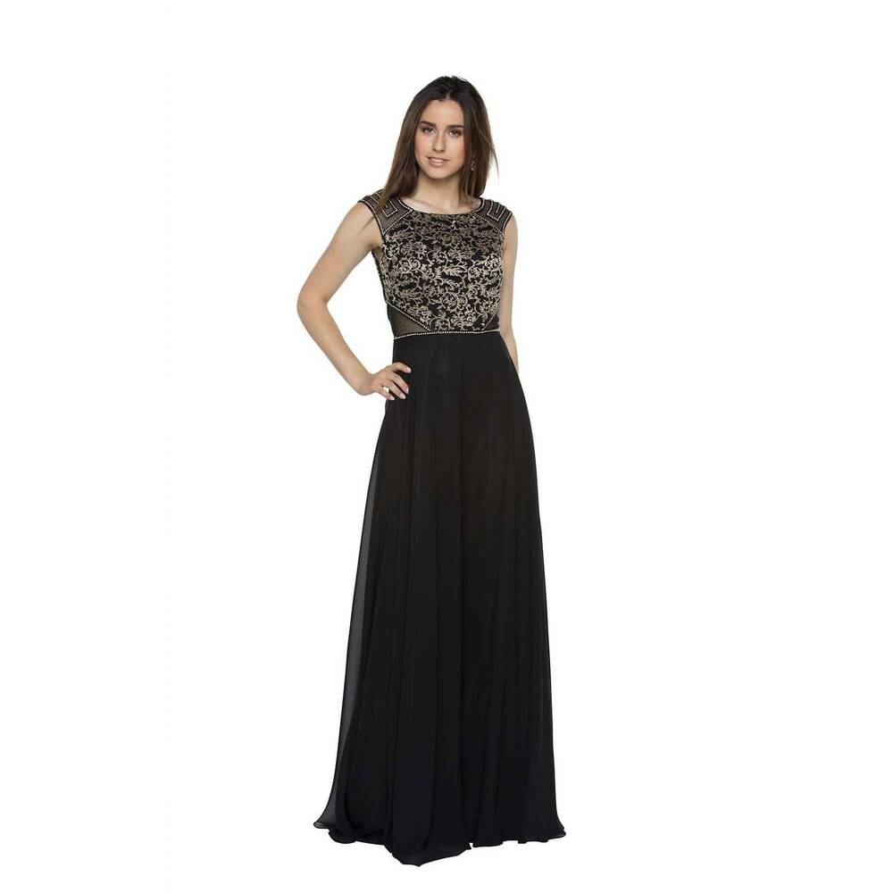 NEW LAST DRESS byzantine evening gown in black-gold